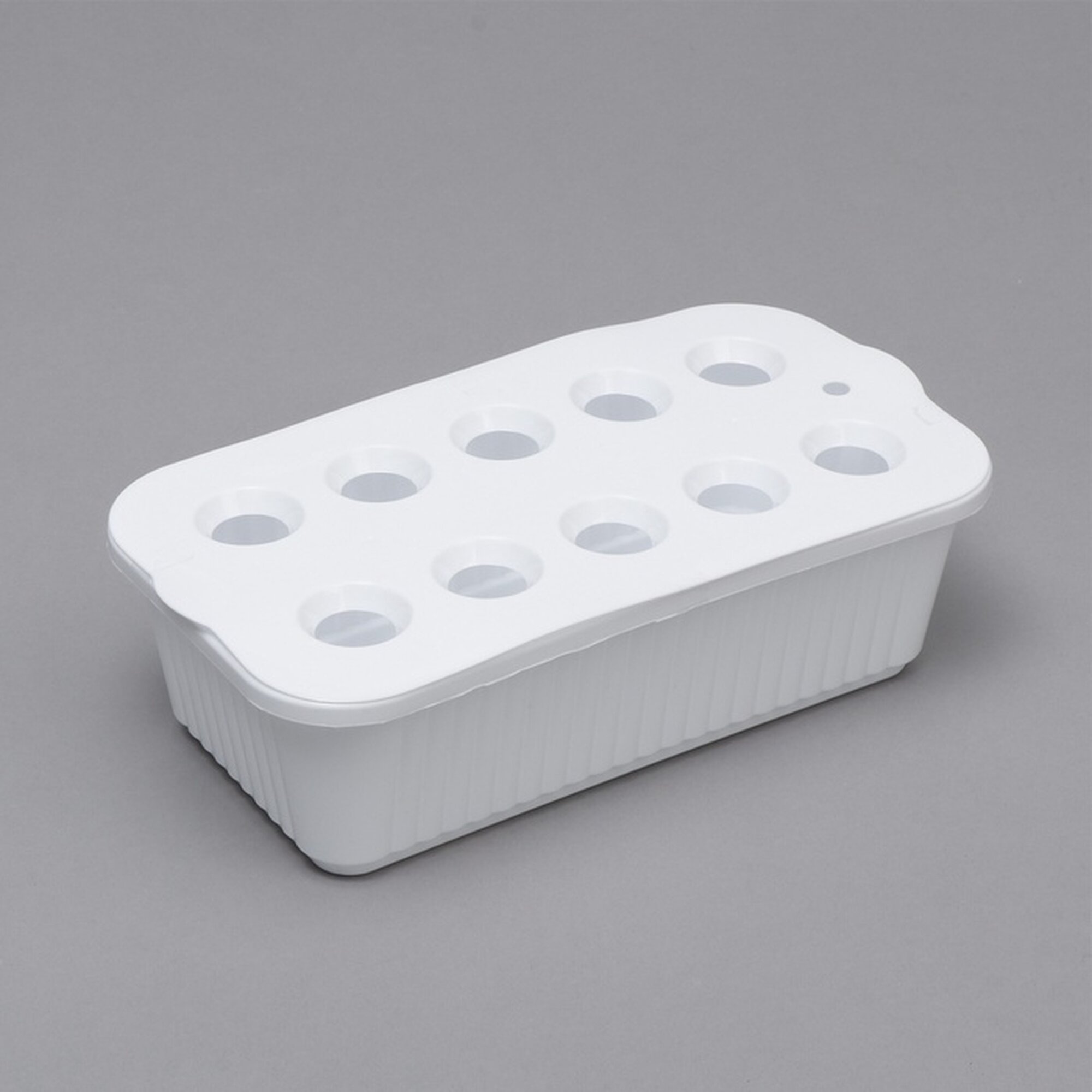 Ящик для выращивания зелёного лука 29 × 16 × 85 см 25 л 10 лунок пластик белый Greengo