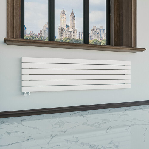 Изображение товара Горизонтальный дизайн радиатор отопления Warm Design SIRIUS, белый (6 секций, 1500х390мм)