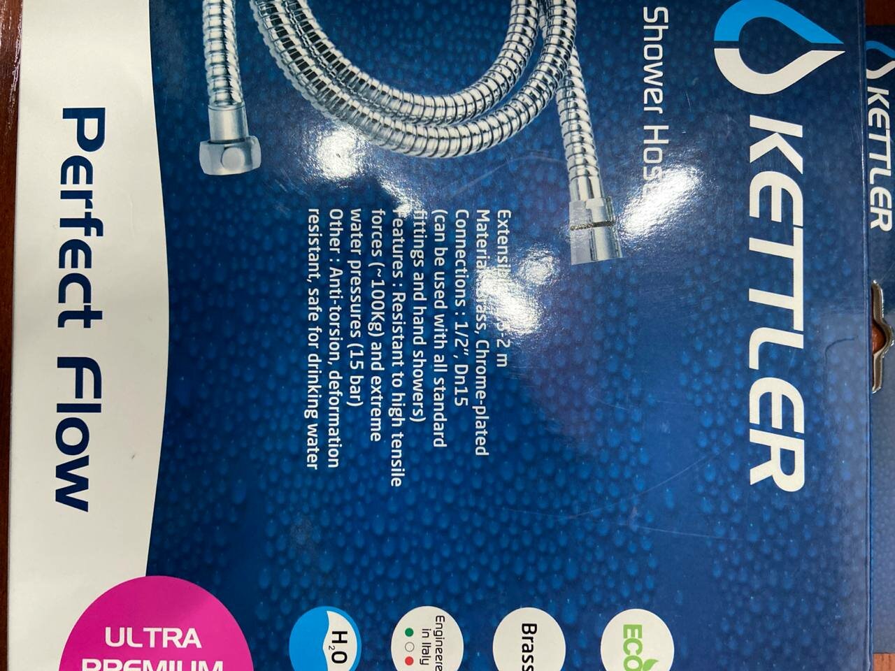 Kettler -72119 Резиновый шланг армированный металлом FULL BRASS,1500/2000mm  CP