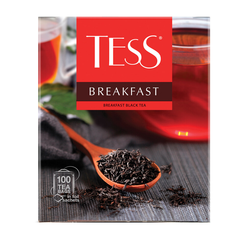 Чай Tess Breakfast черный классический 100пак. 180гр карт/уп. (1446-09) - фото №2