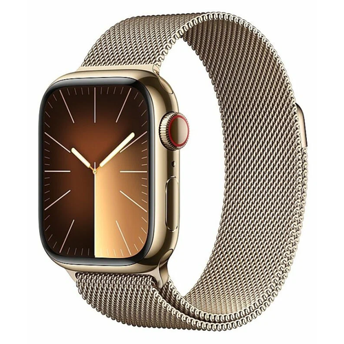 Умные часы Apple Watch Series 9 41 мм Steel Case GPS + Cellular, Gold Milanese Loop