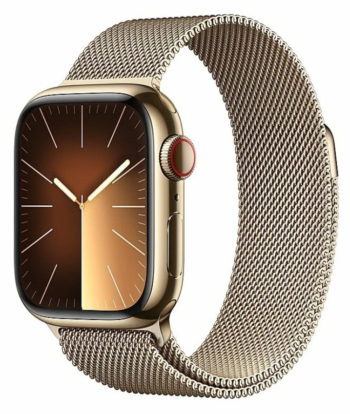 Умные часы Apple Watch Series 9 41 мм Steel Case GPS + Cellular, Gold Milanese Loop