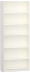 Стеллаж книжный тинтон с регулируемыми полками, ШхГхВ 80х28х202 см, ЛДСП, белый
