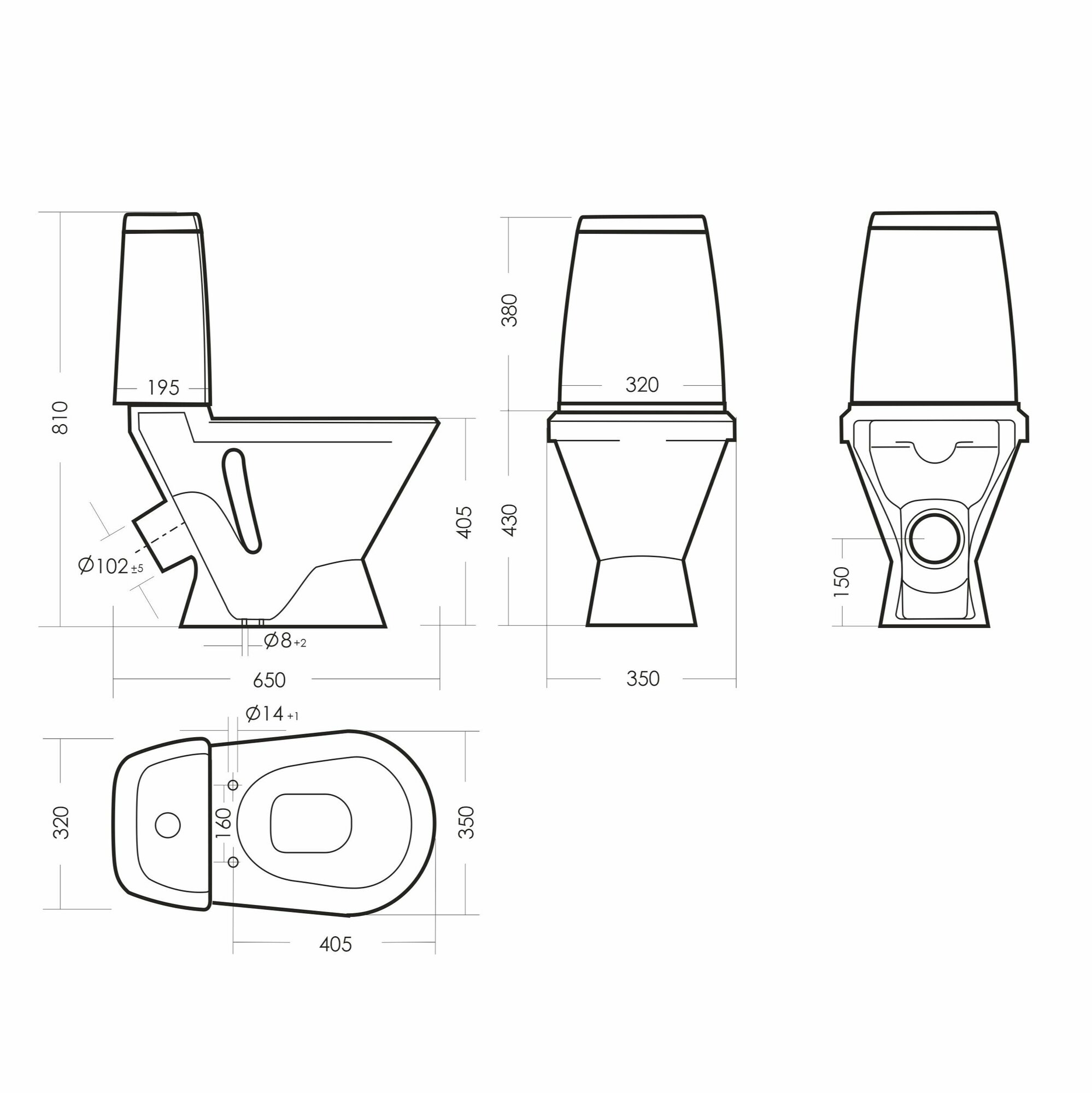 Кама KMASACC01090111 Унитаз-компакт стандарт 65х35 см (косой выпуск, бачок) Sanita - фото №8