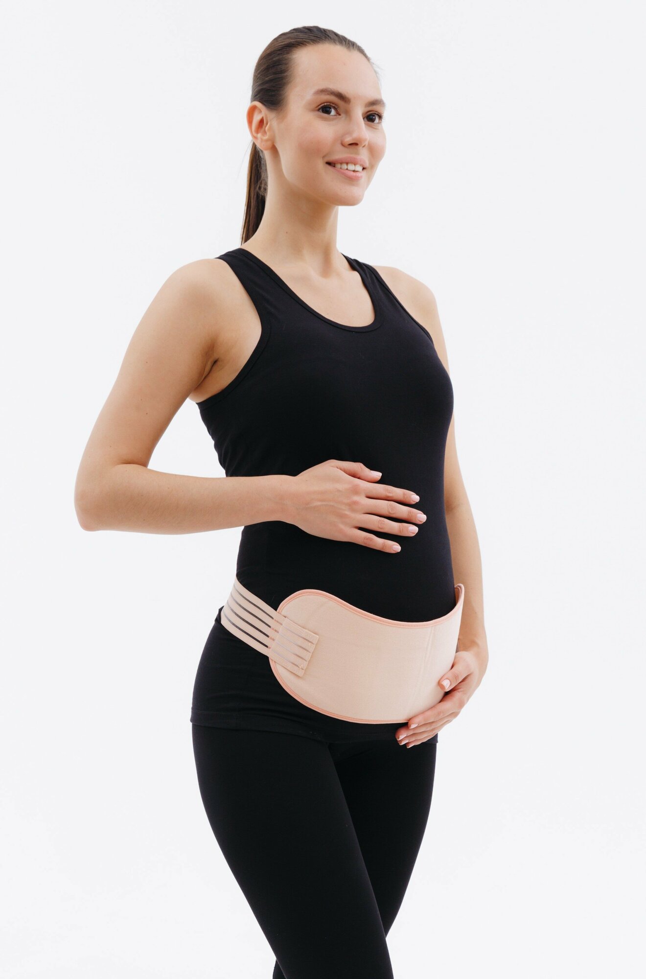 Бандаж для беременных на липучках, универсальный, бежевый XXL