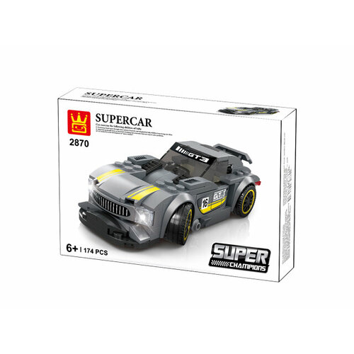 Конструктор Wange Суперкар спортивный автомобиль серый легосовместимый 174 детали 621₽