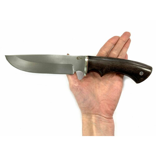 фото Нож лорд, сталь d2, карельская береза, литье мельхиор, цельнометаллический мастерская семина