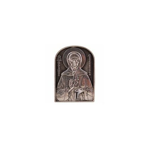 Икона гальв Матрона серебрение 4*4,5 скотч #159486