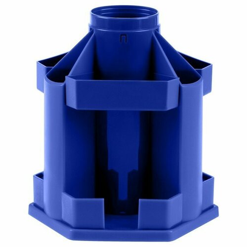 Подставка-органайзер для канцелярии СТАММ Maxi Desk, пластиковая, вращающаяся, синяя (комплект из 4 шт)