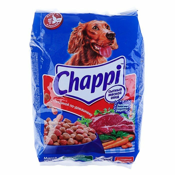 Сухой корм Chappi для собак, с говядиной по-домашнему, 600 г (комплект из 6 шт)