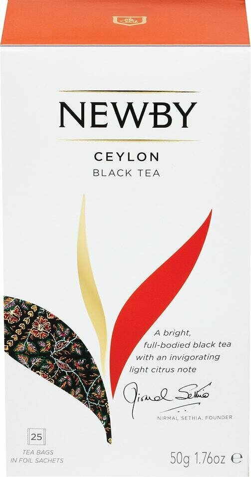 Чай черный Newby Ceylon 25*2г 3уп