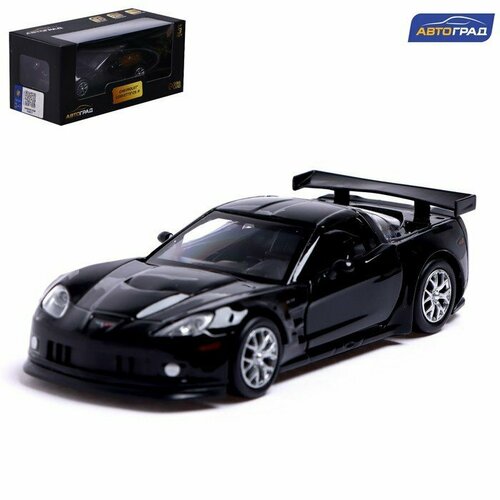 фото Машина металлическая chevrolet corvette c6-r, 1:32, открываются двери, инерция, цвет чёрный (комплект из 2 шт) автоград