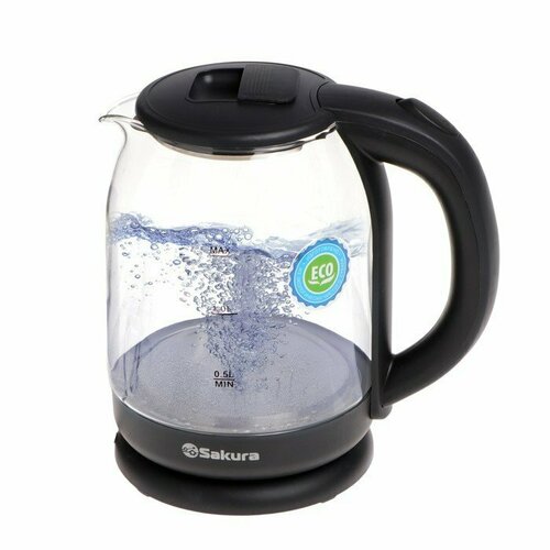 Чайник электрический Sakura SA-2709SPBK стекло 18 л 1800 Вт чёрный комплект из 2 шт 3864₽