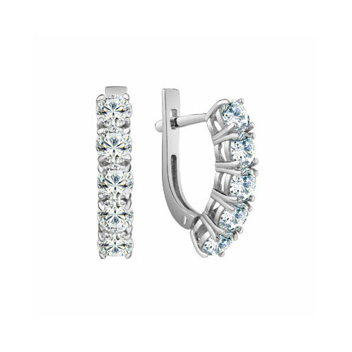 Серьги серебро, 925 проба, фианит