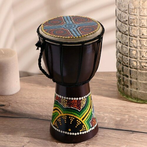 фото Музыкальный инструмент "барабан джембе разноцветный" 13x13x24 см, микс нет бренда