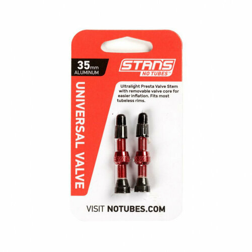 фото Бескамерный ниппель stans notubes универсальный presta пара (35мм красные) stan's notubes