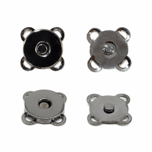 Кнопки для одежды пришивные магнитные, BIG 'С ушками', 69021, 15 мм, металл (черный никель), 4 шт