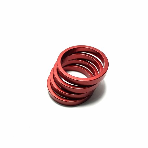 Проставочные кольца 5мм, 5мм, 5мм, 5мм для велосипеда, цвет красный, 4шт.