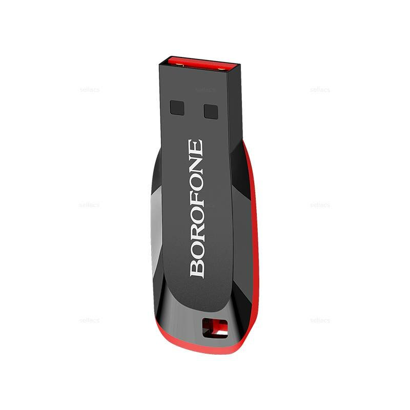 Флешка Borofone BUD2 64 ГБ, 1 шт, черный/красный