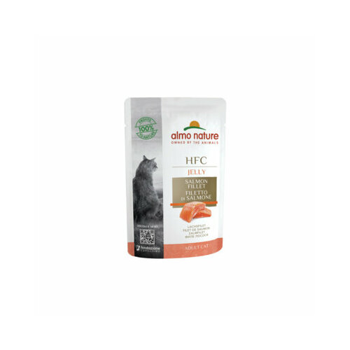 Almo Nature консервы Паучи Лосось в Желе для кошек (HFC - Jelly - with Salmon) 5046 | Classic Nature Jelly - Salmon 0,055 кг 20487 (11 шт)