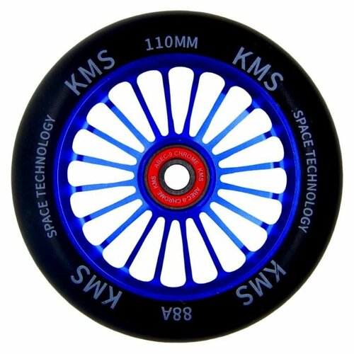 фото Колесо для трюкового самоката kms sport 110 мм алюминий синий спицы 20047