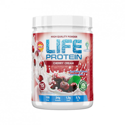 tree of life life whey protein 454 г pistachio ice cream Tree of Life LIFE Protein 450 г Cherry Cream