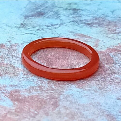 Кольцо, сердолик, размер 17, оранжевый