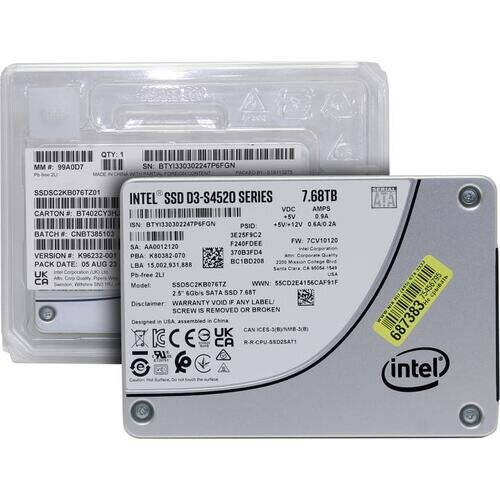 SSD накопитель INTEL D3-S4520 SSDSC2KB076TZ01 7.7ТБ, 2.5", SATA III [ssdsc2kb076tz01 99a0d7] - фото №17