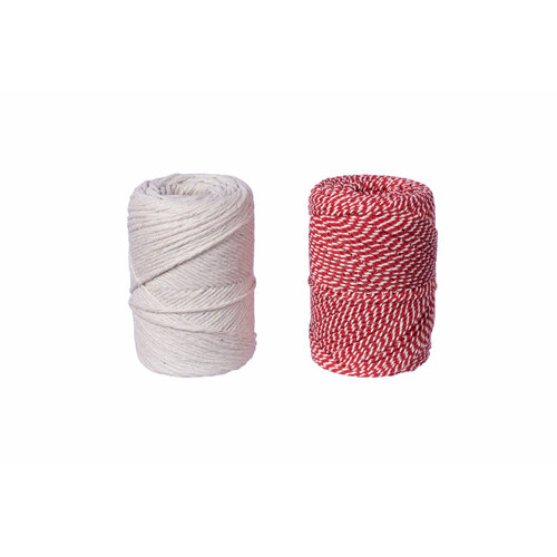 Нить кулинарная шпагат хлопковый, хлопчатобумажный 1.6 мм 220 метров, нитки пищевые, канат колбасный пищевой, кулинарная бечевка