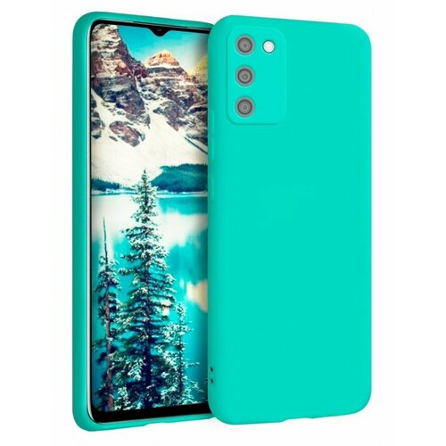 Накладка силиконовая Silicone Cover для Samsung Galaxy A03s A037 бирюзовая силиконовый чехол activ для samsung a037 galaxy a03s черный