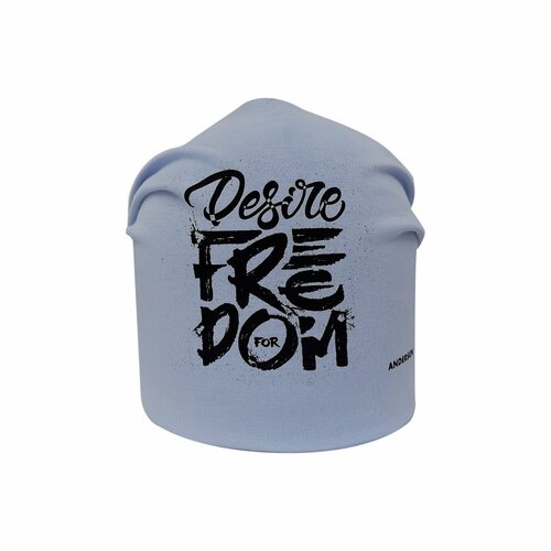 фото Шапка бини андерсен, размер 50-52, голубой