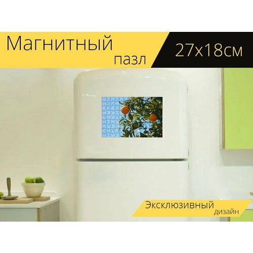 Магнитный пазл Апельсины, фрукты, апельсиновое дерево на холодильник 27 x 18 см. магнитный пазл апельсины фрукты роща на холодильник 27 x 18 см