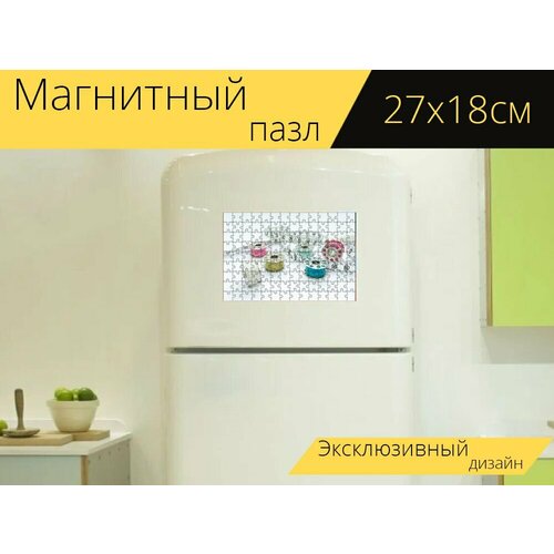 Магнитный пазл Шитье, измерительная лента, мера на холодильник 27 x 18 см. магнитный пазл измерительная станция ареометр термометр на холодильник 27 x 18 см
