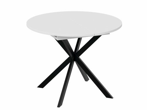 Кухонный стол ТриЯ Мэдисон раздвижной Тип 1 Черный муар / Белый