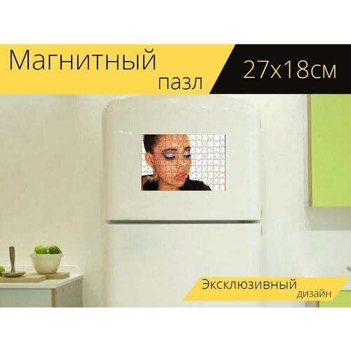 Магнитный пазл Салон красоты, мода, макияж на холодильник 27 x 18 см. магнитный пазл косметолог служба салон красоты на холодильник 27 x 18 см