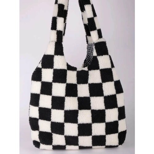 Сумка шоппер Picano, фактура вязаная, черный, белый