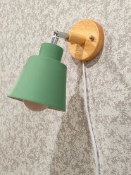 Зеленый настенный светильник с выключателем, Бра светильник с проводом, Е27