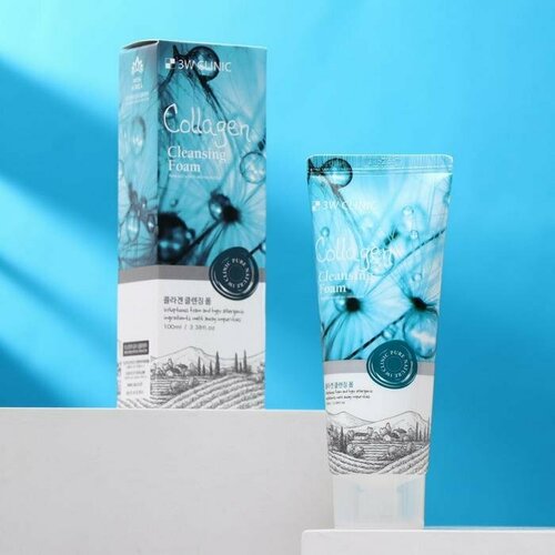 Пенка для лица с коллагеном 3W CLINIC Collagen Cleansing Foam, укрепляющая, 100 мл (комплект из 4 шт) 3w clinic пенка для лица charcoal cleansing foam 100 мл 100 г