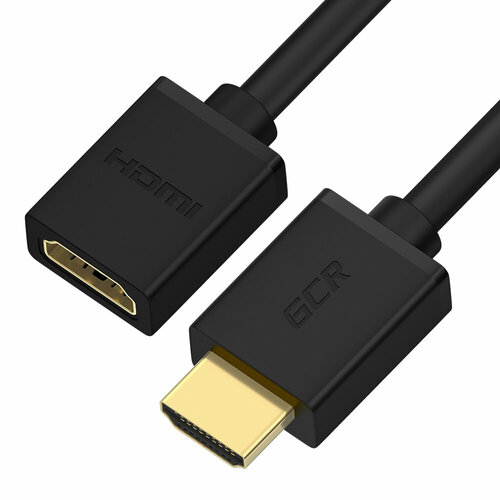 GCR Удлинитель 2.0m v1.4 HDMI-HDMI черный, 30/30 AWG, позолоченные контакты, Ethernet 10.2 Гбит/c, 19M / 19F, экран, GCR-54446 Greenconnect GCR-54446 переходник hdmi hdmi gcr 19m 19f gc cv302