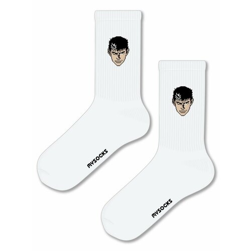 Носки MySocks, размер 36-43, белый funny berserk gatsu dust mask for men crewneck anime manga guts printed cotton slim fit gift k000285