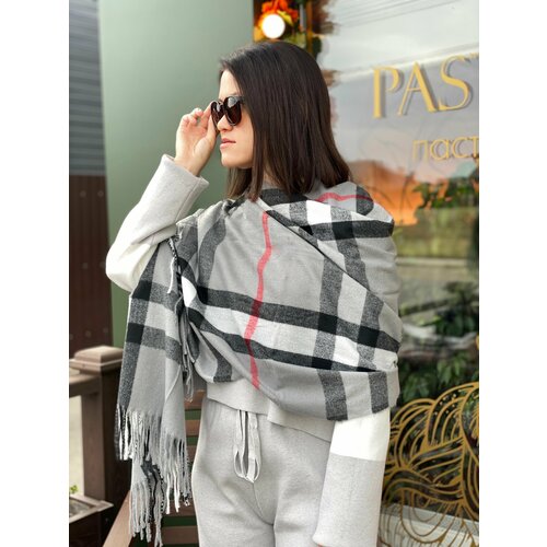 Палантин , 200х70 см, серый