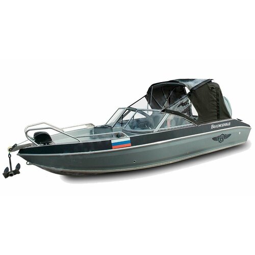 фото Волжанка 47 фиш. тент с дугами на штатное стекло all4boat