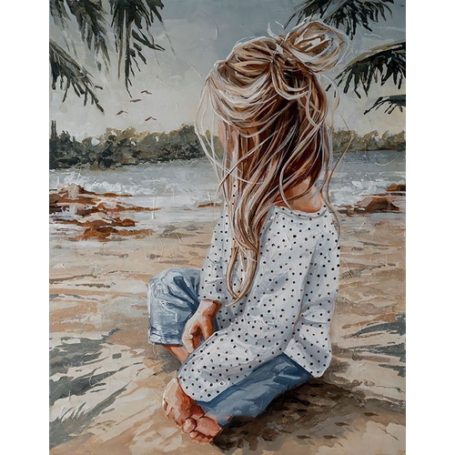 Картина по номерам Малышка на берегу 40х50 см АртТойс картина по номерам по берегу моря 40х50 см