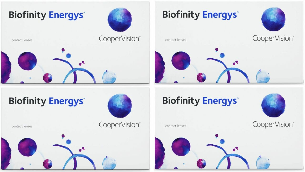 Biofinity Energys +4.25 / 14.0 / 8.6, 12 штук (4 пачки по 3 линзы) контактные месячной замены. Cooper Vision (Купер Вижн Биофинити Энерджис)