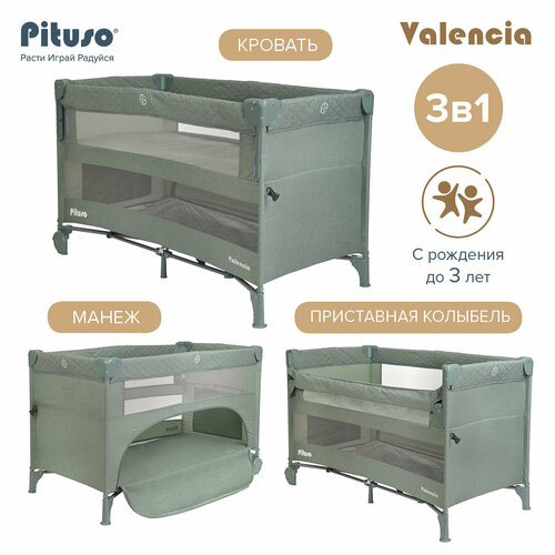 Манеж-кровать Pituso Valencia Mint/Мятный манежи pituso кровать valencia