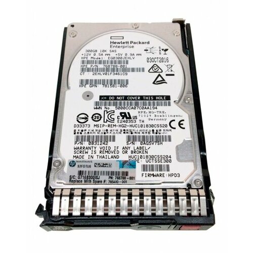 Жесткий диск HP 846287-001 300Gb 10000 SAS 25 HDD 14255₽