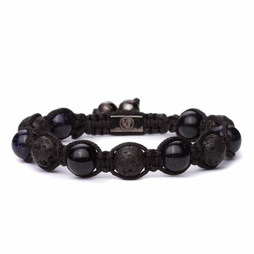 браслет шамбала karma jewels bg 02 Плетеный браслет Karma Jewels, вулканическая лава, 1 шт., размер 17 см, размер M, черный