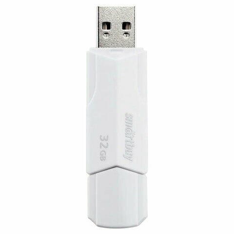 Флеш-диск 32 GB SMARTBUY Clue, USB 2.0, белый, SB32GBCLU-W