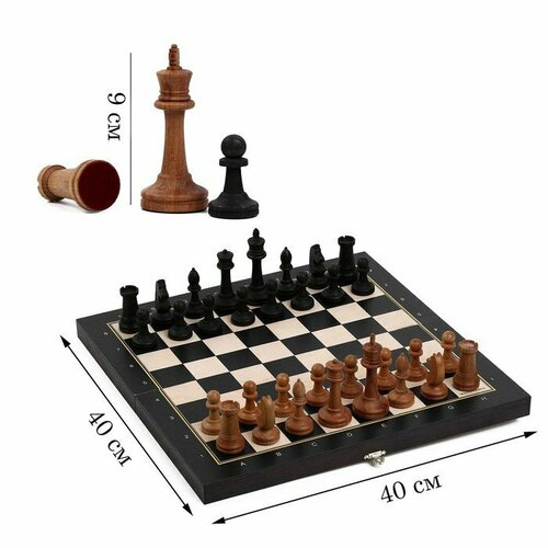 Шахматы турнирные 40 х 40 см Модерн, утяжелённые, король h-9 см, пешка h-4.4 см, бук