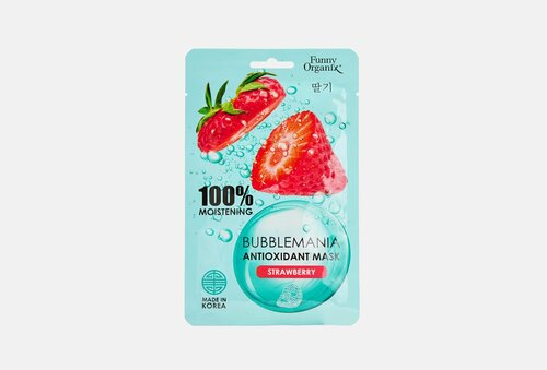 Кислородная тканевая маска-антиоксидант bubblemania juicy strawberry